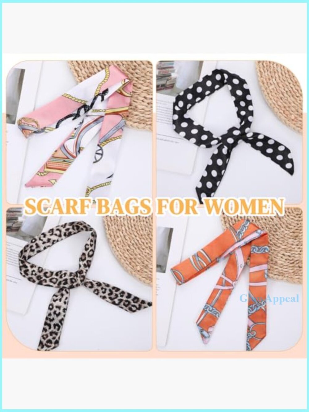 24-Piece Satin Scarf Set, Versatile Hair & Handbag Accessories - Picture 4 of 7